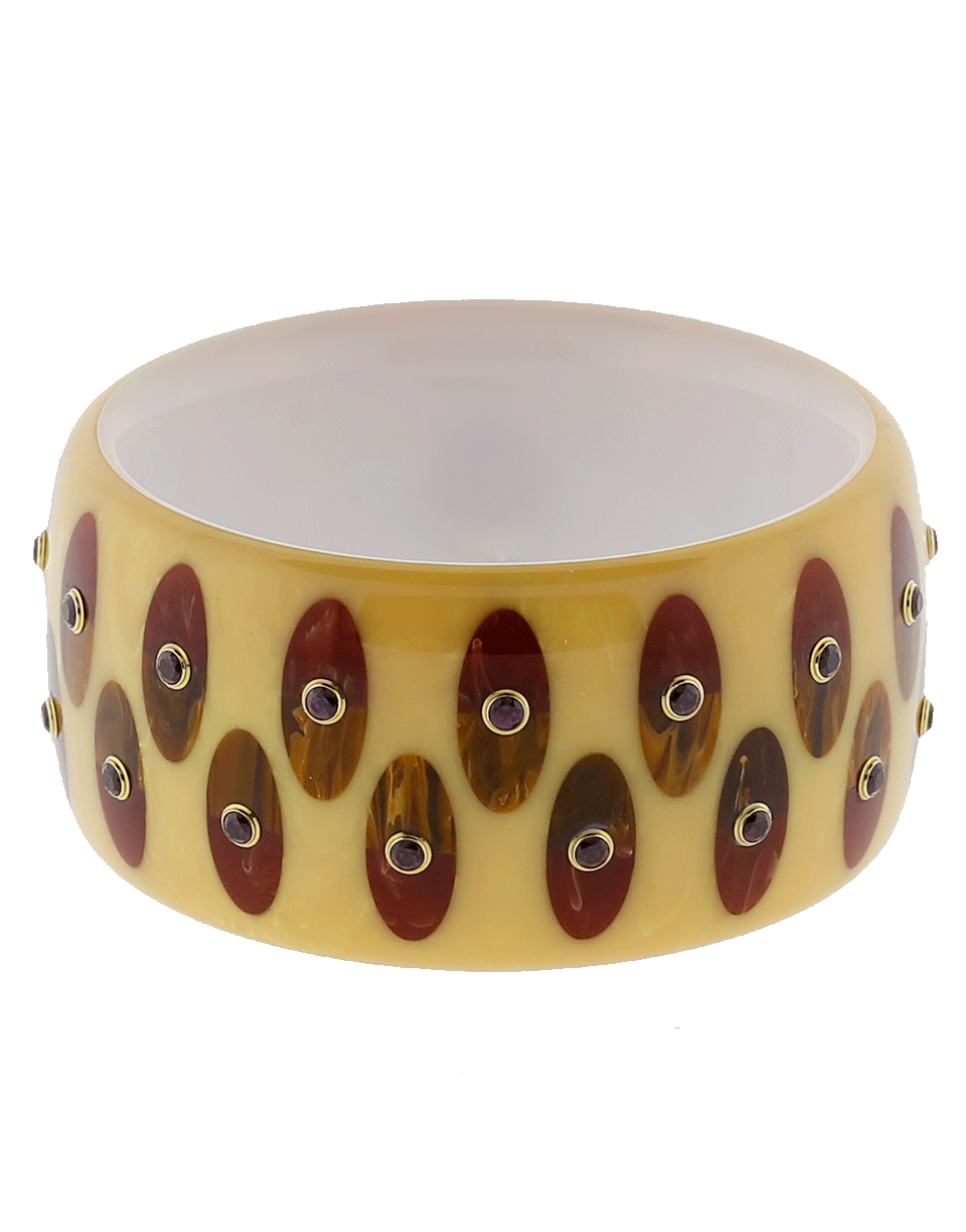 MARK DAVIS-Beige Bakelite Bangle-YELLOW GOLD