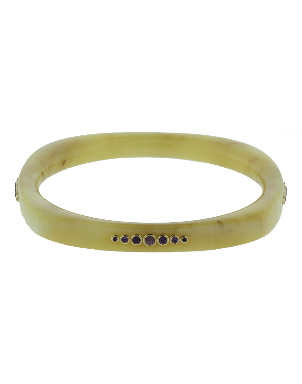 MARK DAVIS-Beige Bakelite Bangle-YELLOW GOLD