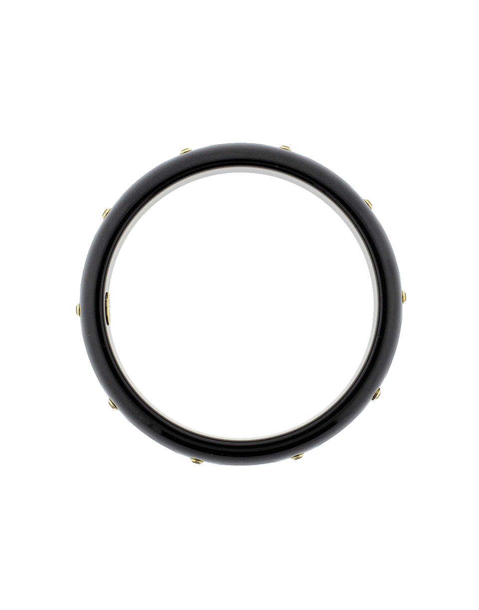 MARK DAVIS-Black And Green Bakelite Bangle-YELLOW GOLD