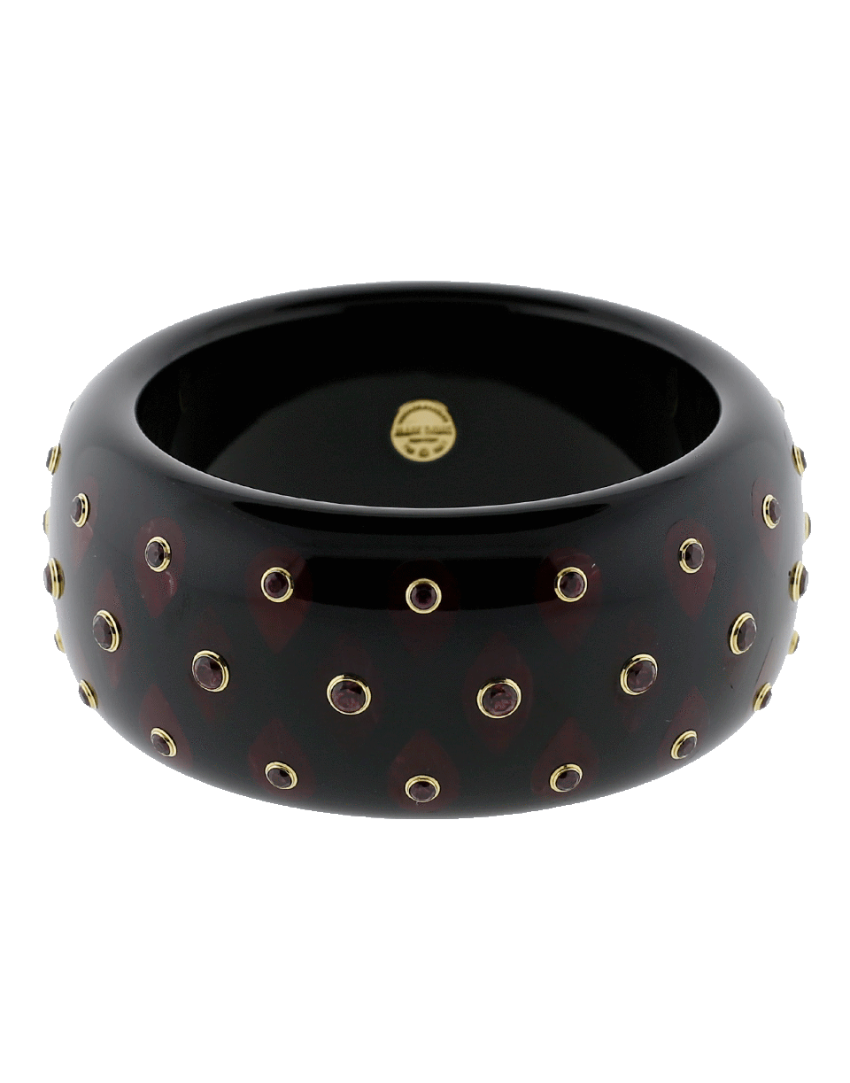 MARK DAVIS-Black Bakelite Bangle-YELLOW GOLD