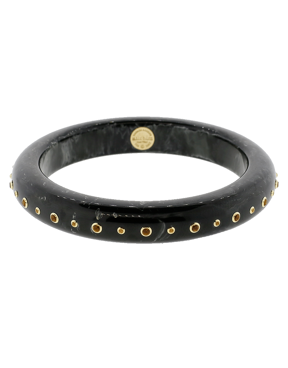 MARK DAVIS-Black Bakelite Bangle-YELLOW GOLD