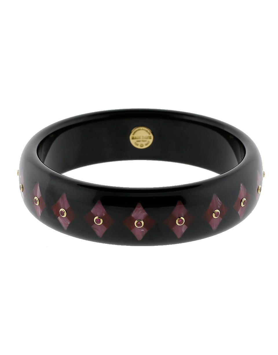 MARK DAVIS-Black Bakelite Bangle-YELLOW GOLD