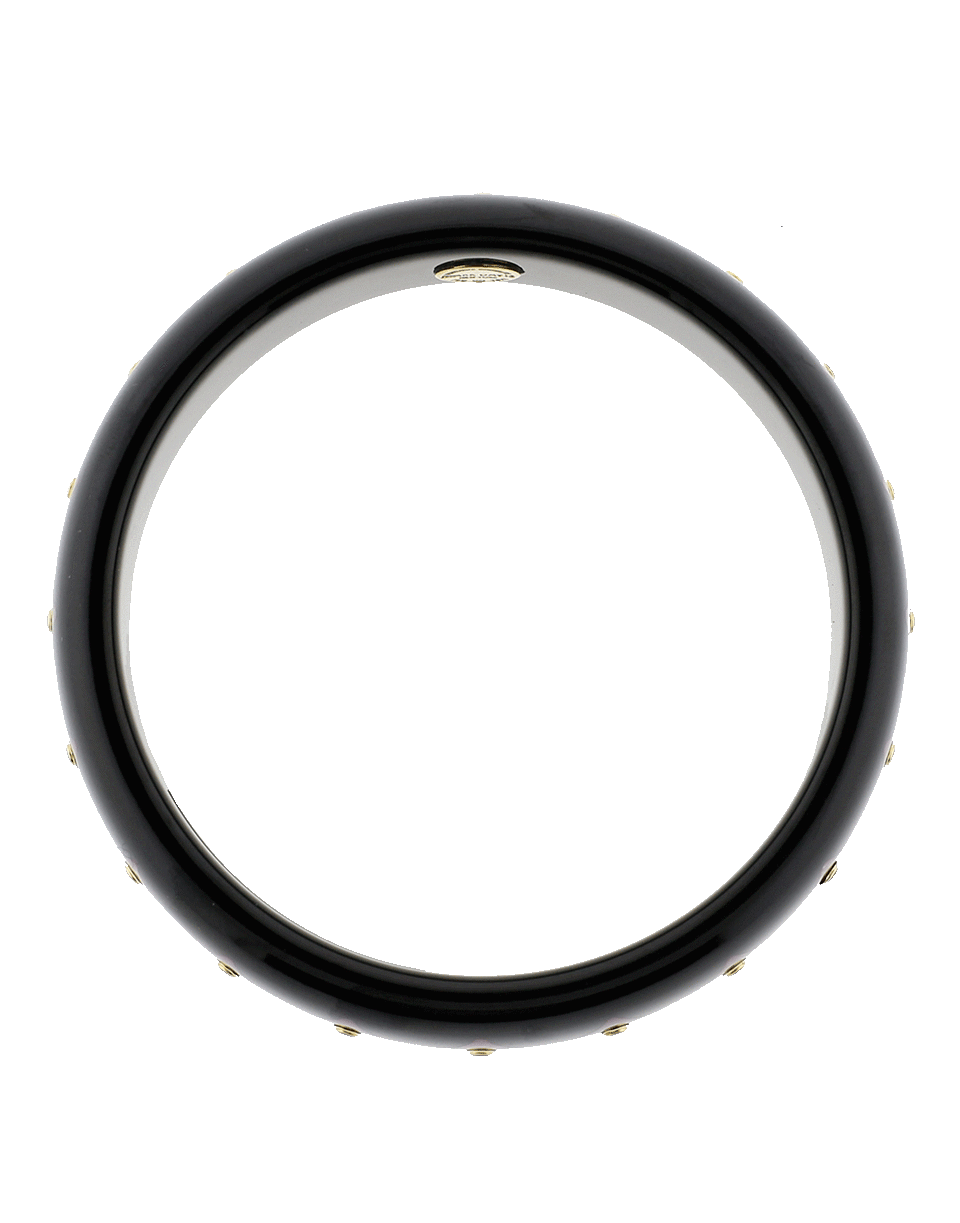 MARK DAVIS-Black Bakelite Bangle-YELLOW GOLD