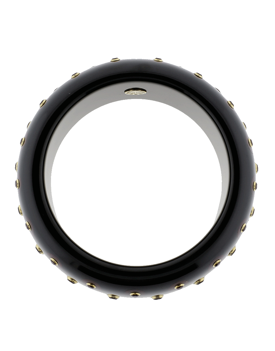 MARK DAVIS-Black Bakelite Bangle-YELLOW GOLD