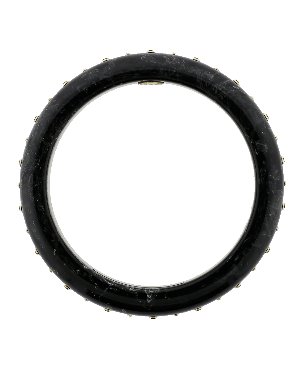 MARK DAVIS-Black Bakelite Bangle-YELLOW GOLD
