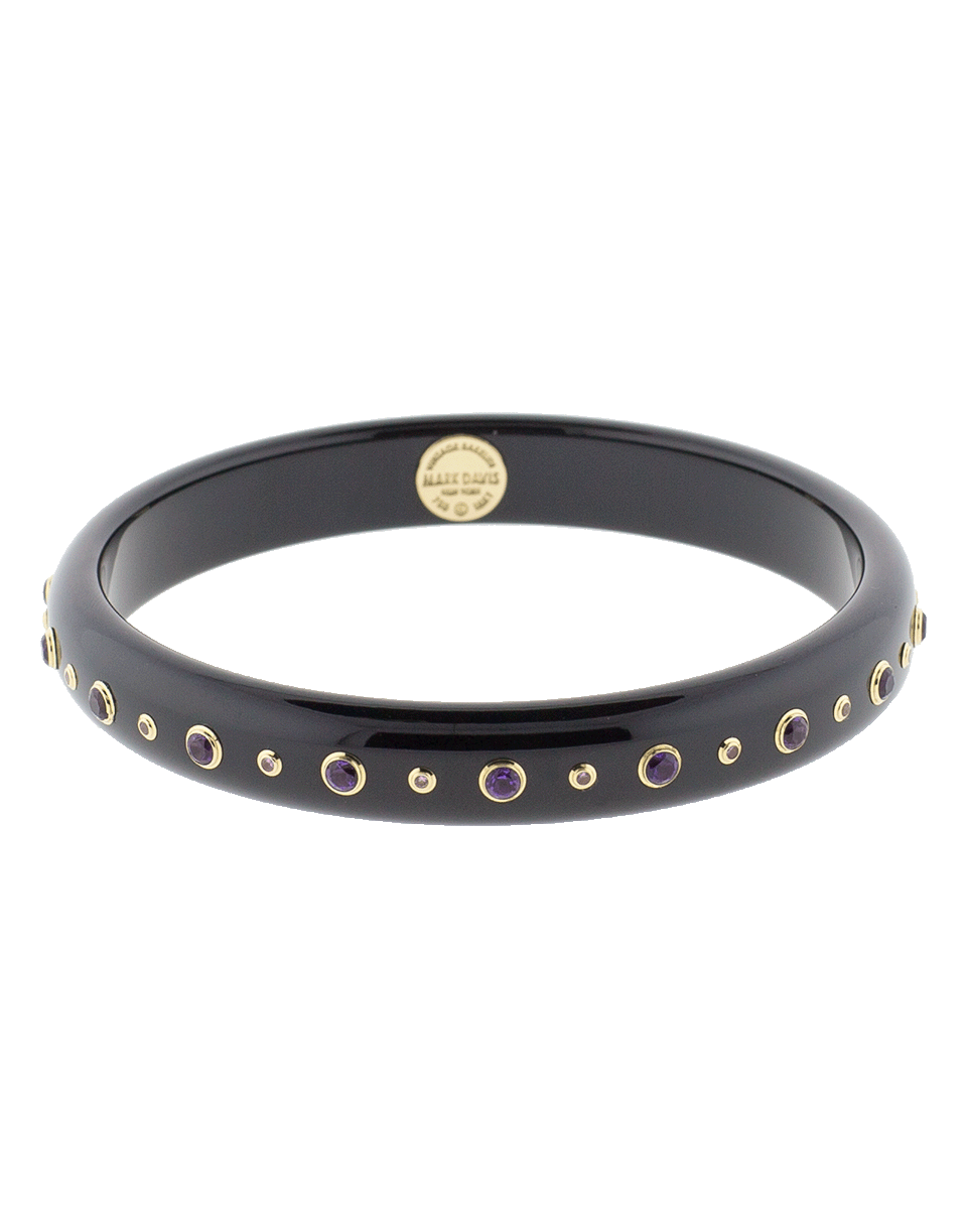 MARK DAVIS-Black Bakelite Bangle-YELLOW GOLD