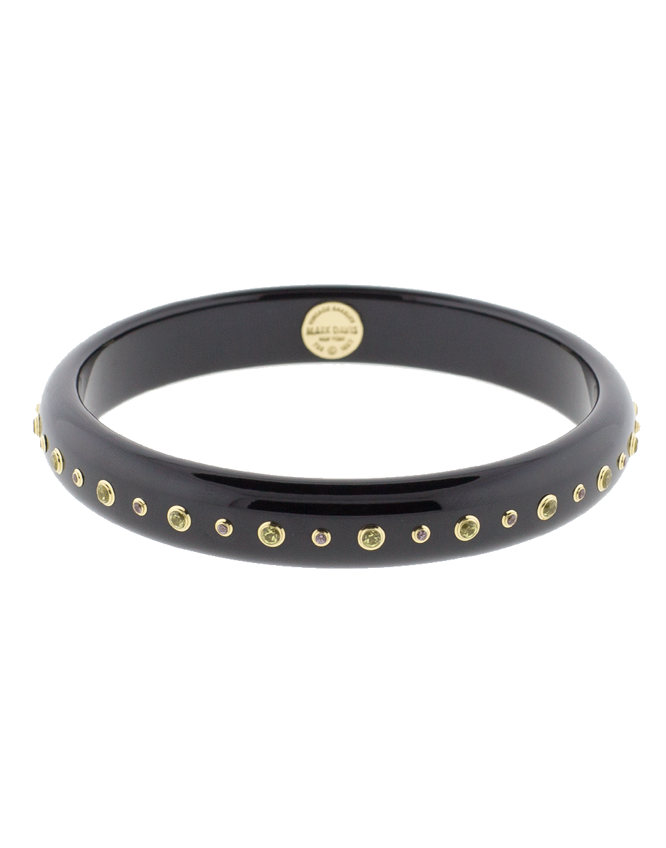 MARK DAVIS-Black Bakelite Bangle-YELLOW GOLD