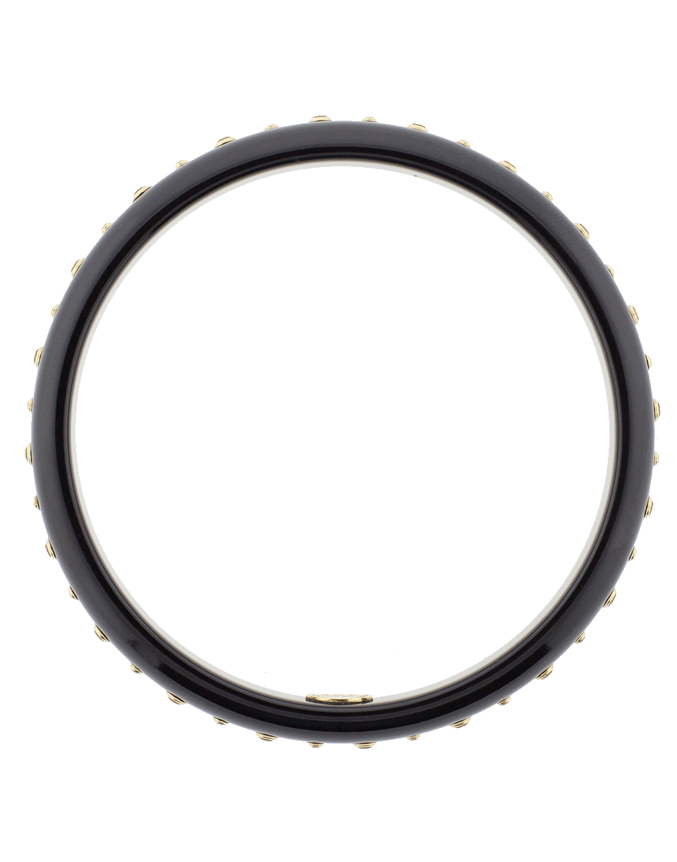 MARK DAVIS-Black Bakelite Bangle-YELLOW GOLD