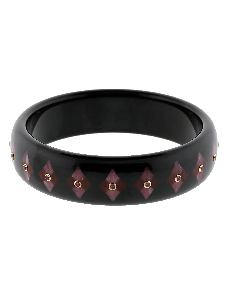 MARK DAVIS-Black Bakelite Bangle-YELLOW GOLD
