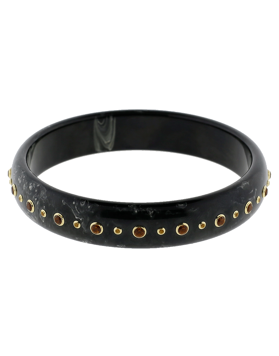 MARK DAVIS-Black Bakelite Bangle-YELLOW GOLD
