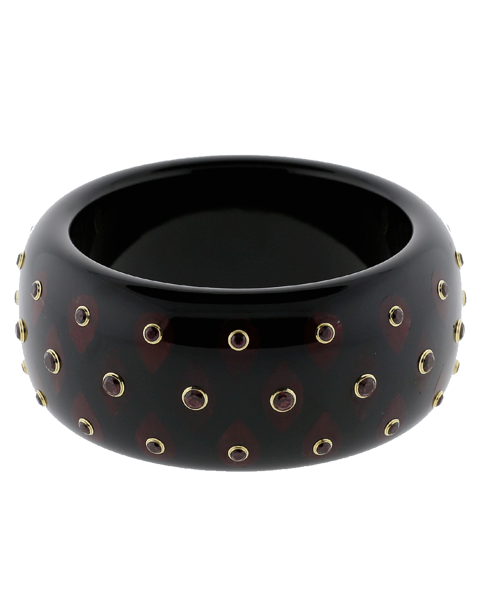 MARK DAVIS-Black Bakelite Bangle-YELLOW GOLD