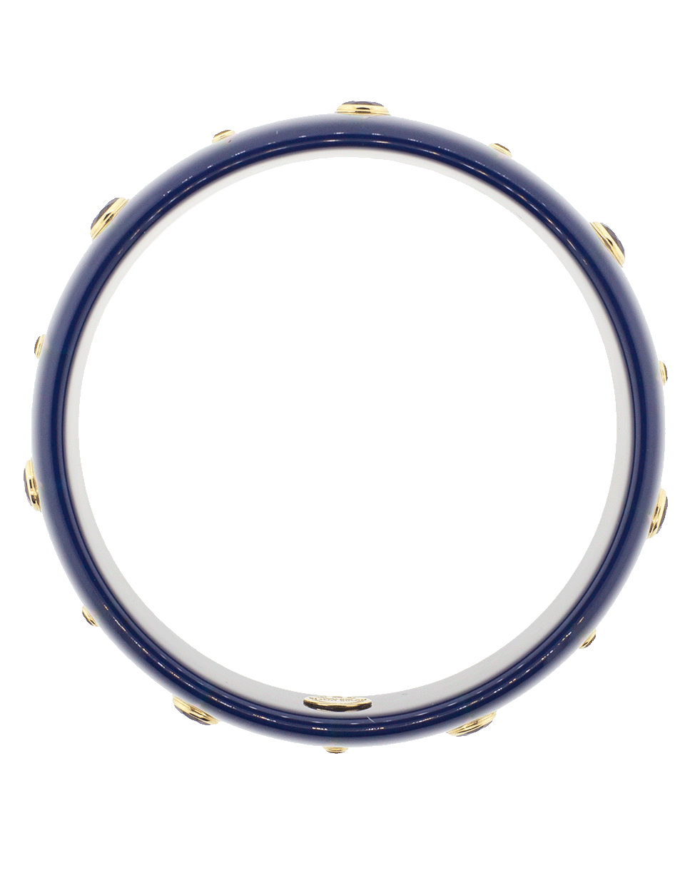 MARK DAVIS-Blue And Garnet Bakelite Bangle-YELLOW GOLD