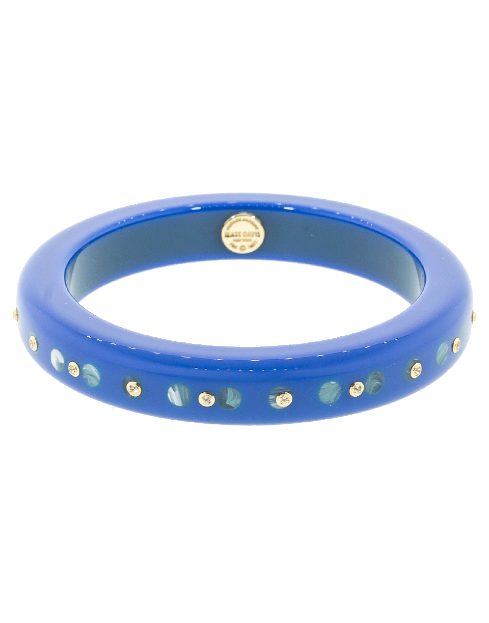MARK DAVIS-Blue and Green Bakelite Bangle-YELLOW GOLD