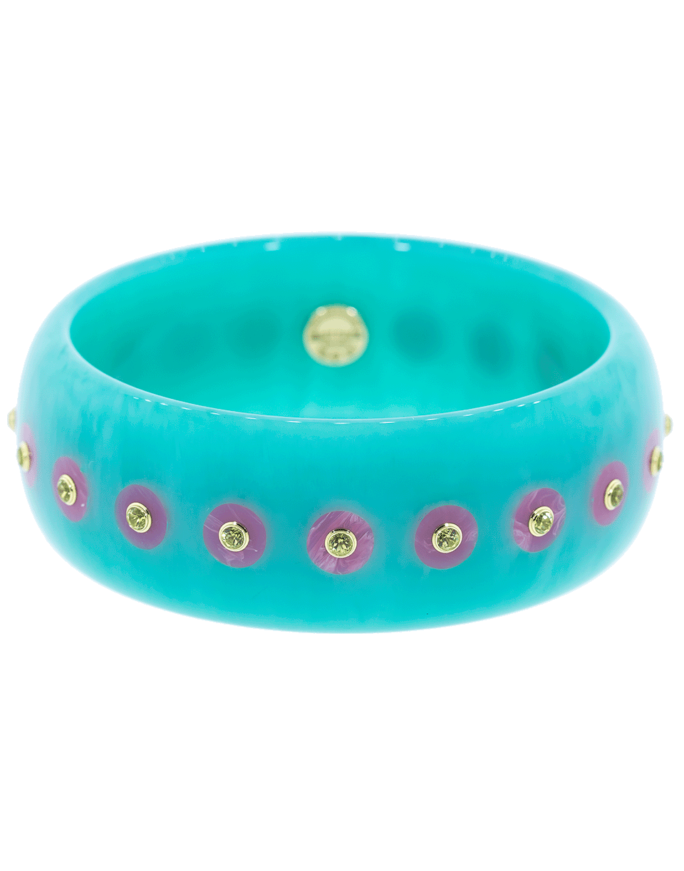 MARK DAVIS-Blue and Pink Peridot Bangle-YELLOW GOLD