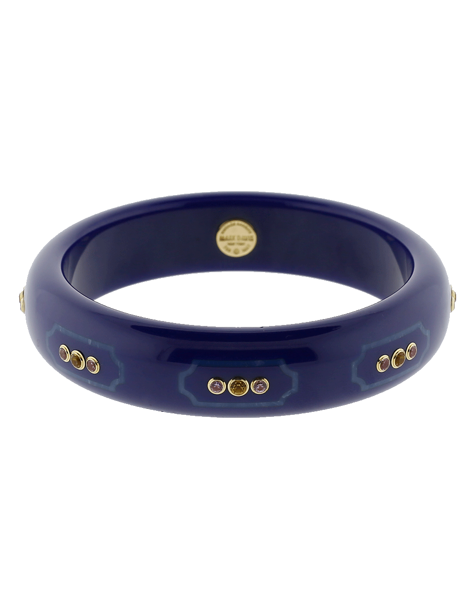 MARK DAVIS-Blue Bakelite Bangle-YELLOW GOLD