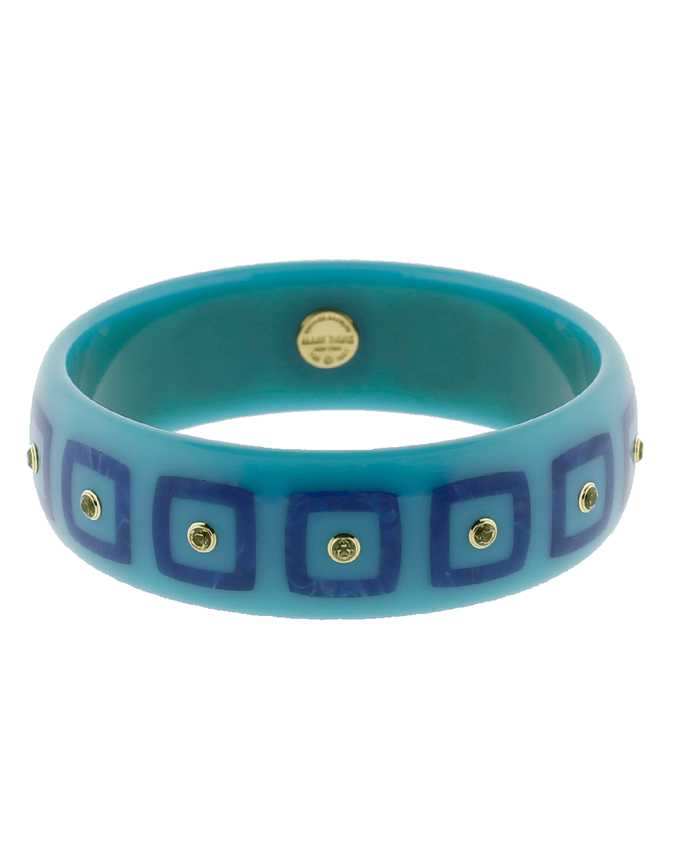 MARK DAVIS-Blue Bakelite Bangle-YELLOW GOLD