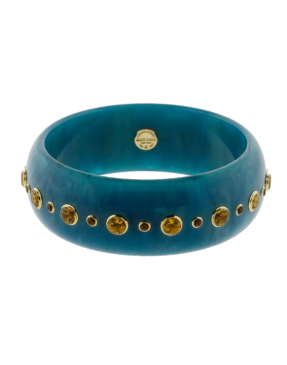 MARK DAVIS-Blue Bakelite Bangle-YELLOW GOLD