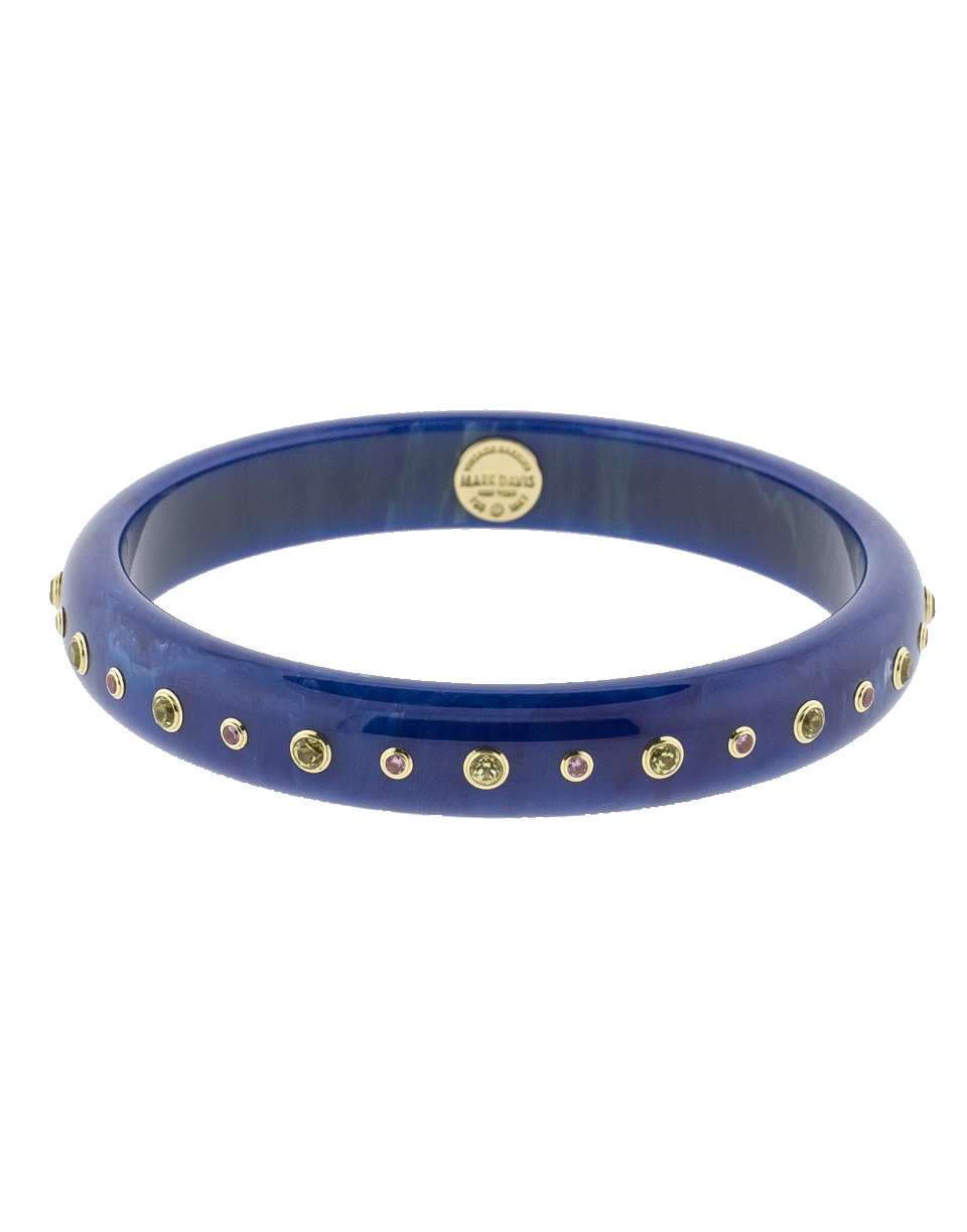 MARK DAVIS-Blue Bakelite Bangle-YELLOW GOLD