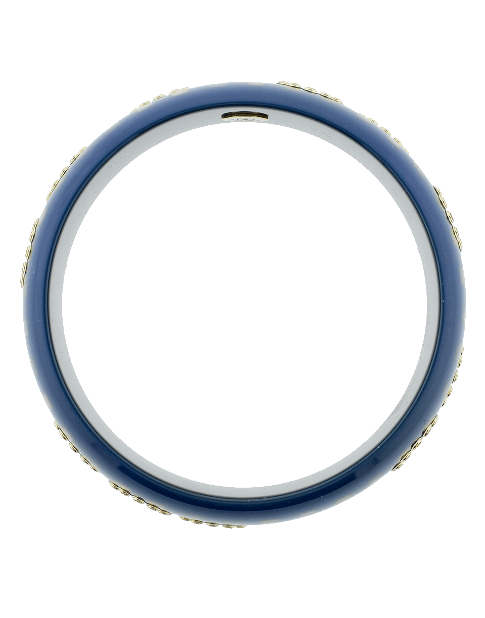 MARK DAVIS-Blue Bakelite Bangle-YELLOW GOLD
