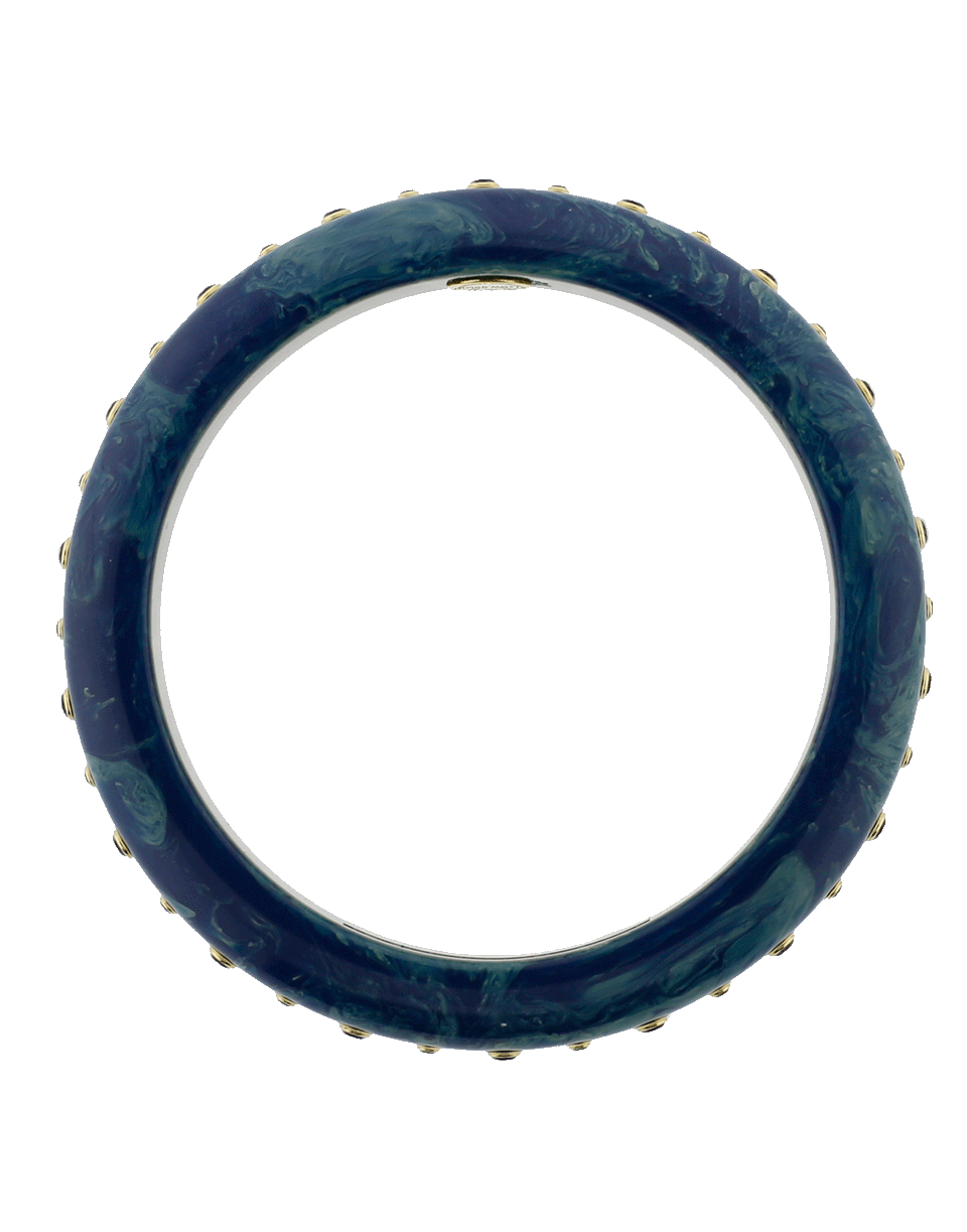 MARK DAVIS-Blue Bakelite Bangle-YELLOW GOLD