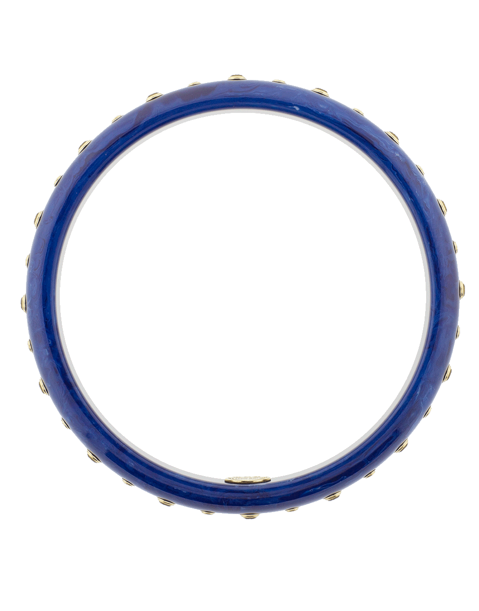 MARK DAVIS-Blue Bakelite Bangle-YELLOW GOLD