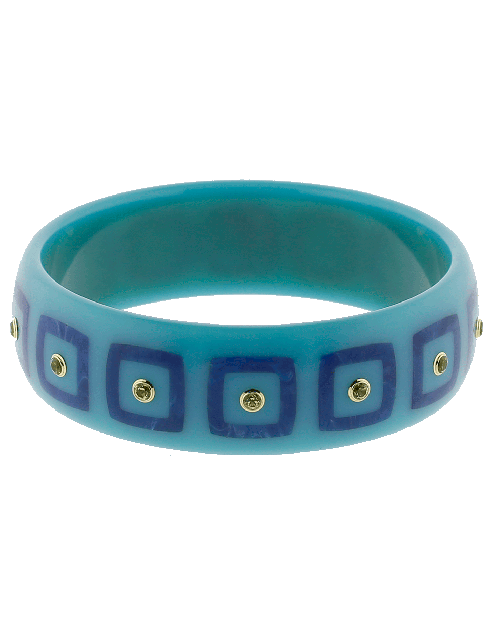 MARK DAVIS-Blue Bakelite Bangle-YELLOW GOLD