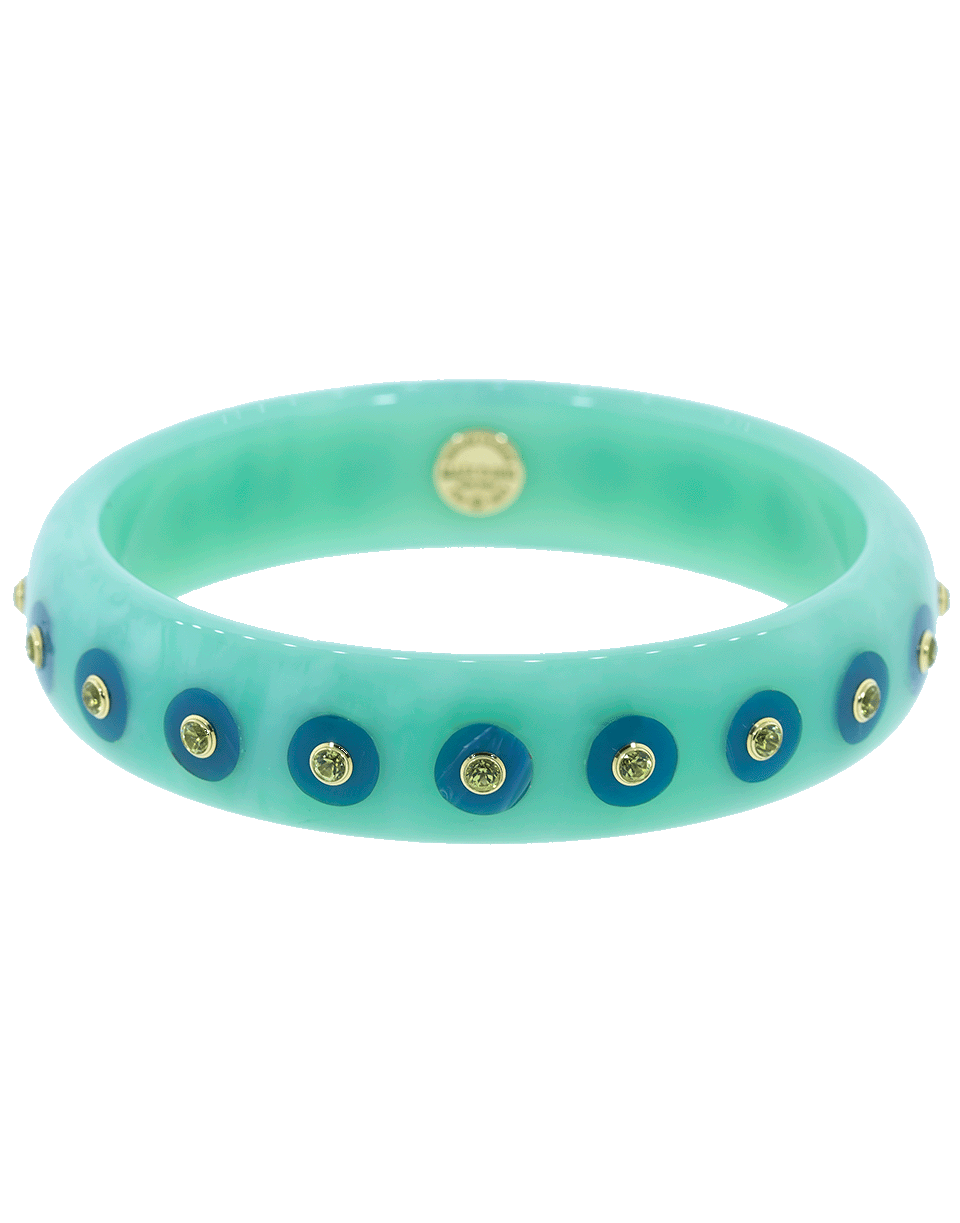 MARK DAVIS-Blue Bakelite Peridot Bangle-YELLOW GOLD
