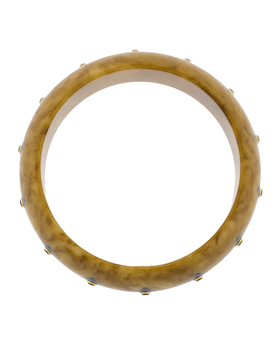 MARK DAVIS-Brown And Blue Bakelite Bangle-YELLOW GOLD