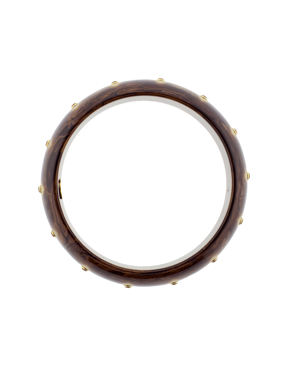 MARK DAVIS-Brown And Burgundy Bakelite Bangle-YELLOW GOLD