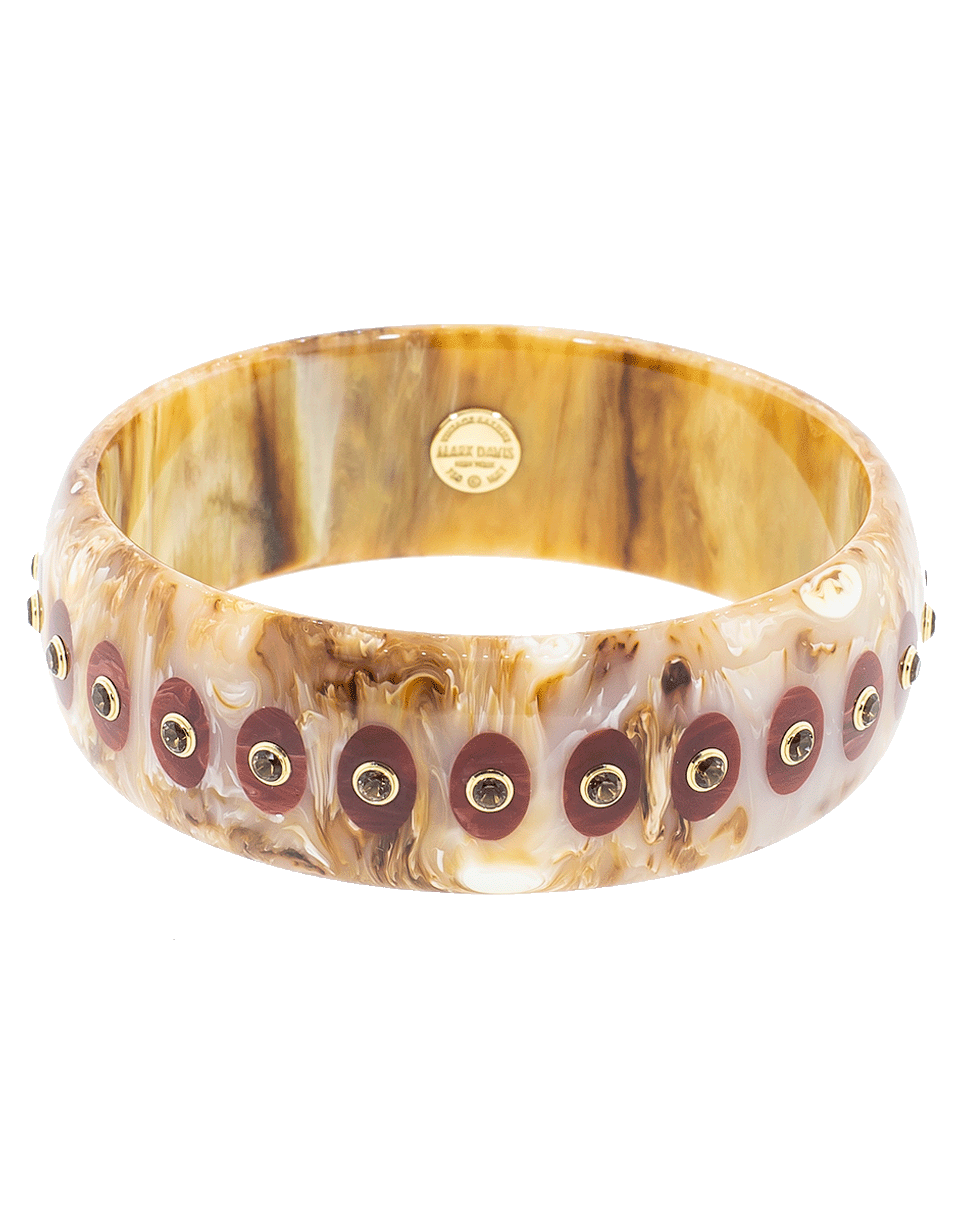 MARK DAVIS-Brown and Burgundy Bakelite Bangle-YELLOW GOLD