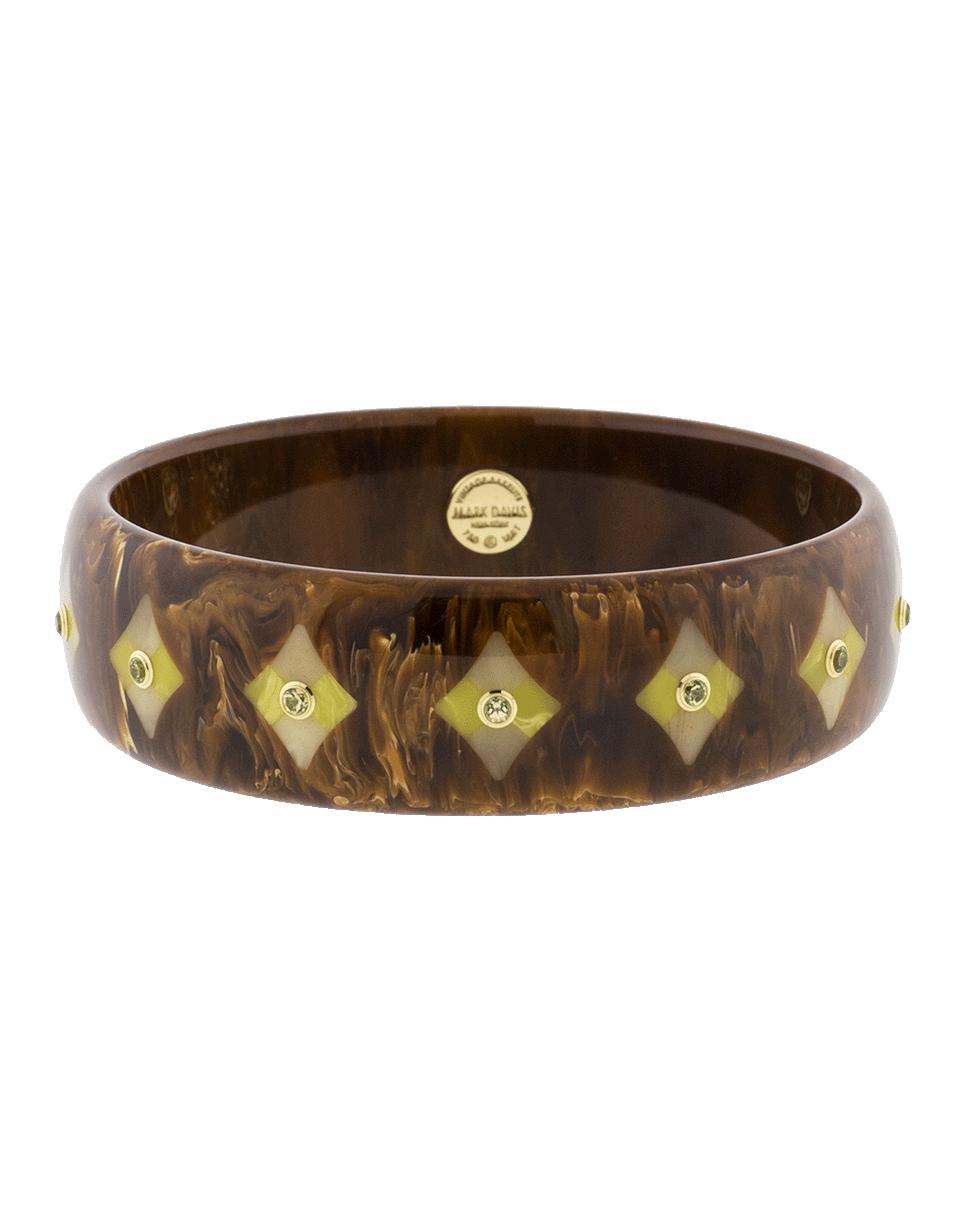 MARK DAVIS-Brown And Yellow Bakelite Bangle-YELLOW GOLD