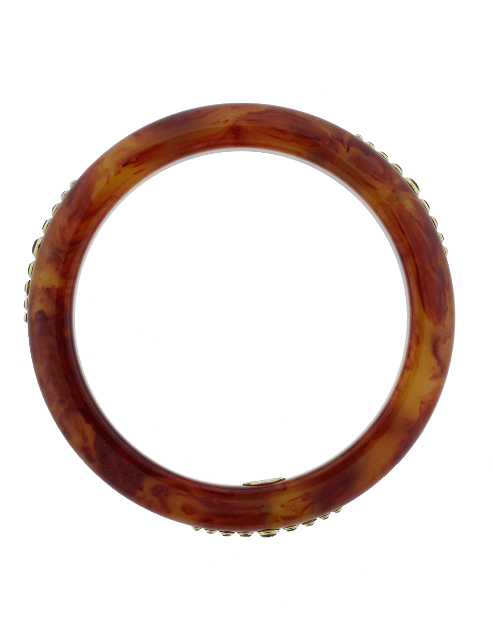 MARK DAVIS-Brown Bakelite Bangle-YELLOW GOLD