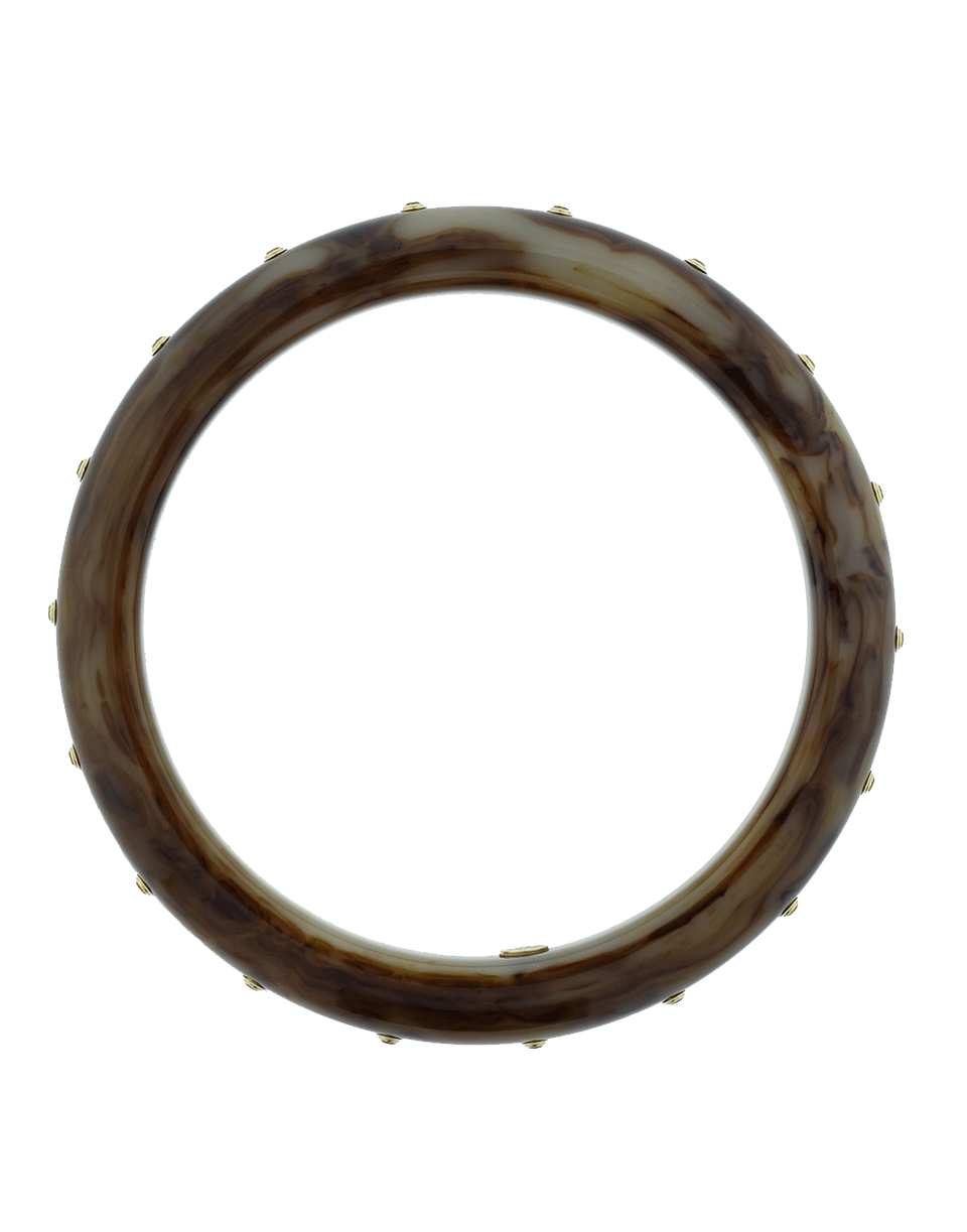 MARK DAVIS-Brown Bakelite Bangle-YELLOW GOLD