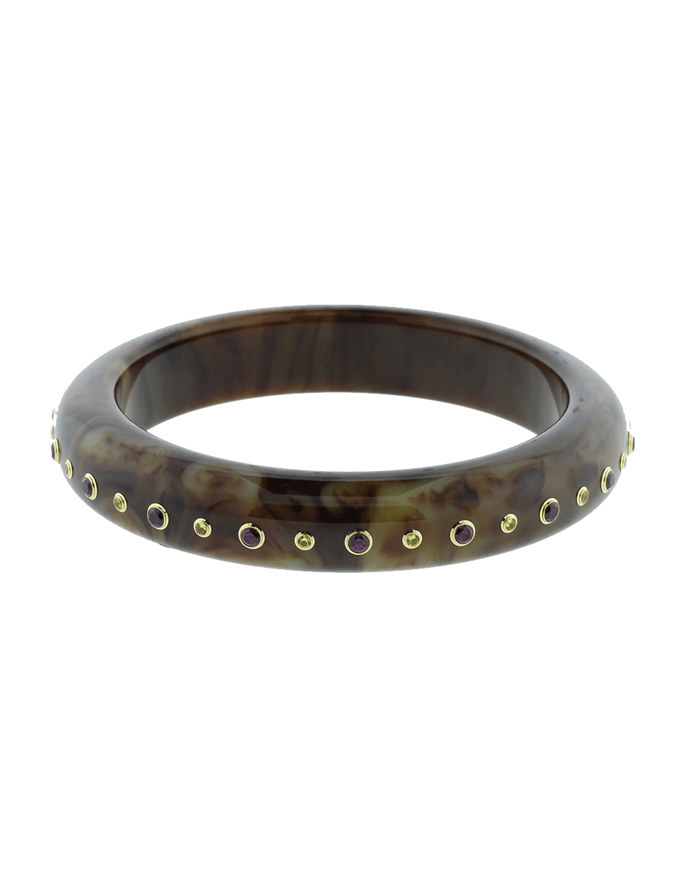 MARK DAVIS-Brown Bakelite Bangle-YELLOW GOLD