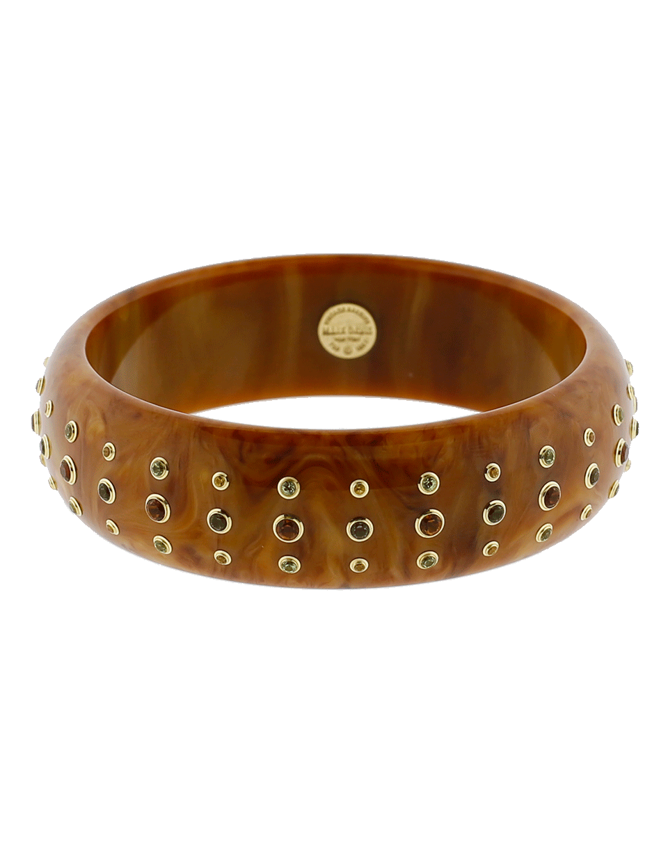 MARK DAVIS-Brown Bakelite Bangle-YELLOW GOLD
