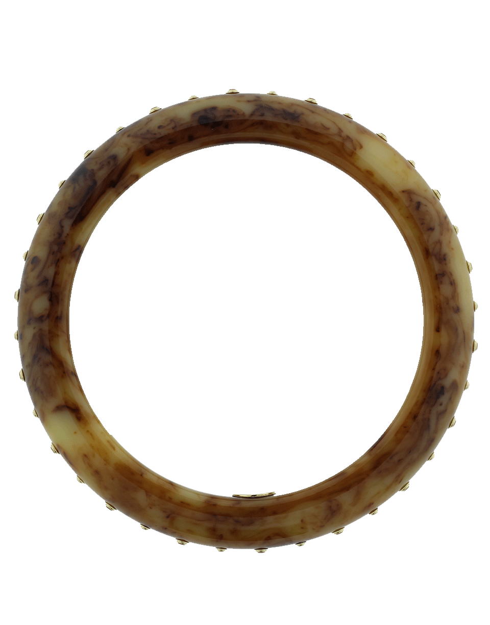 MARK DAVIS-Brown Bakelite Bangle-YELLOW GOLD