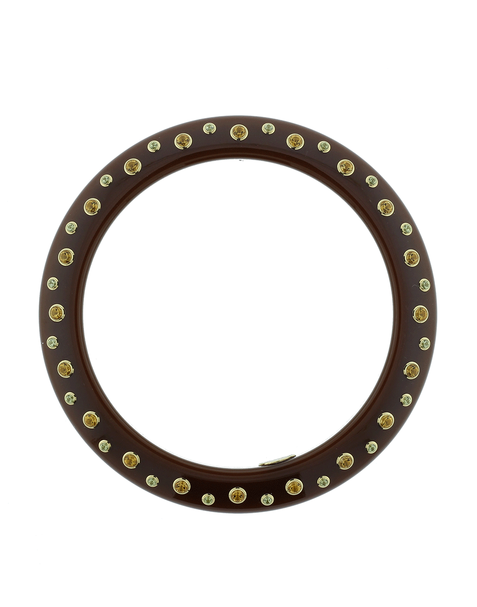 MARK DAVIS-Brown Bakelite Bangle-YELLOW GOLD