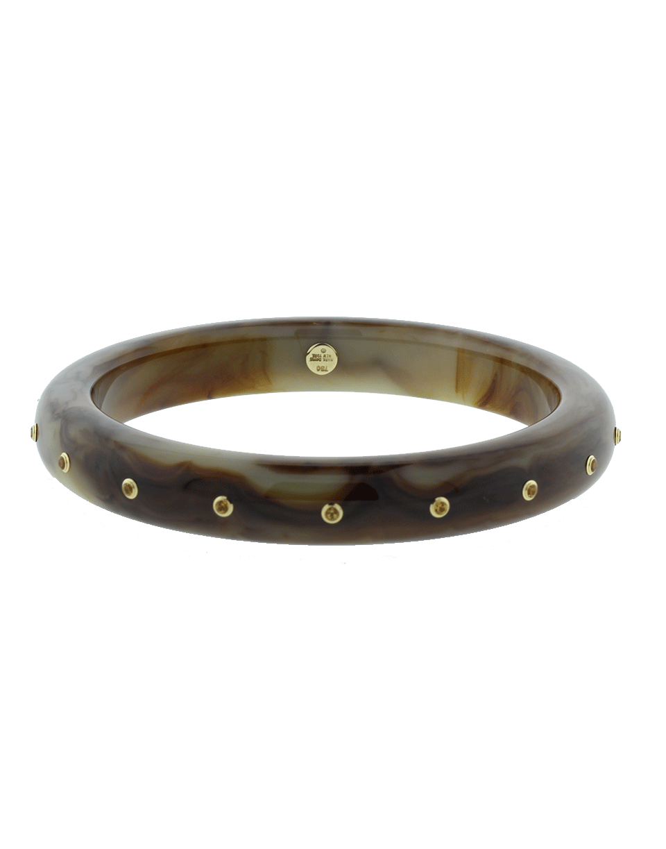 MARK DAVIS-Brown Bakelite Bangle-YELLOW GOLD