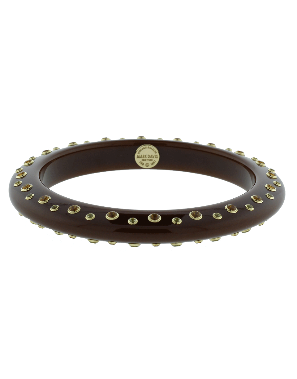 MARK DAVIS-Brown Bakelite Bangle-YELLOW GOLD