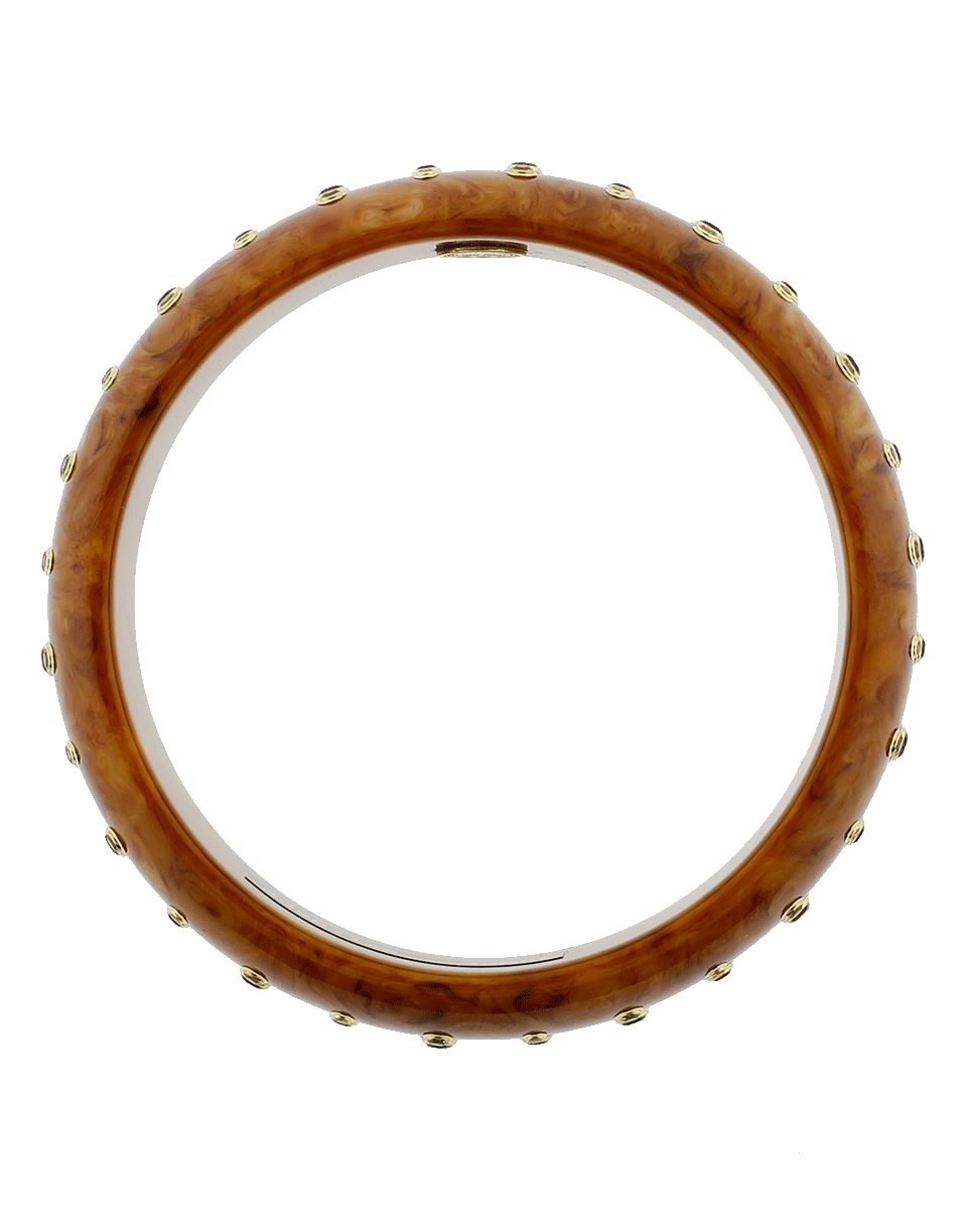 MARK DAVIS-Brown Bakelite Bangle-YELLOW GOLD