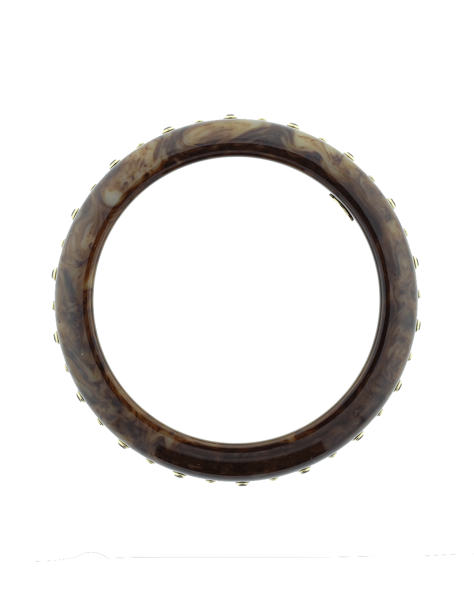 MARK DAVIS-Brown Bakelite Bangle-YELLOW GOLD
