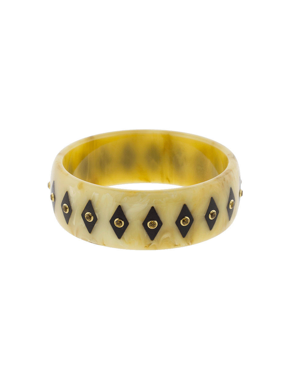 MARK DAVIS-Brown Bakelite Bangle-YELLOW GOLD