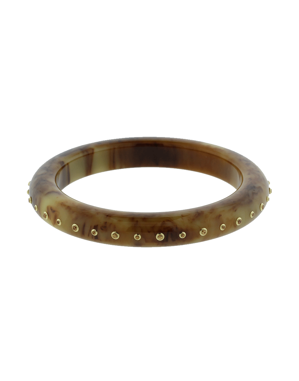 MARK DAVIS-Brown Bakelite Bangle-YELLOW GOLD