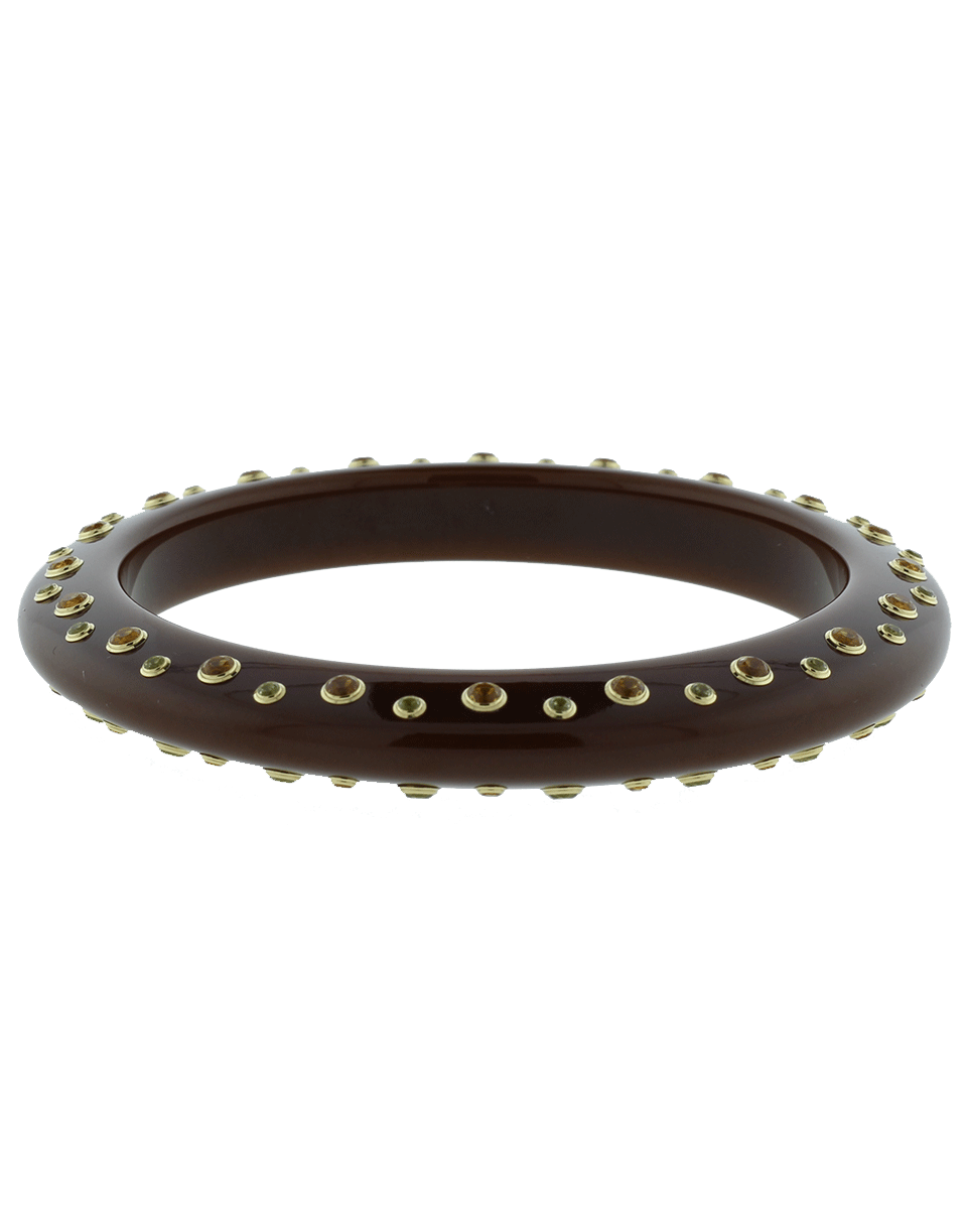 MARK DAVIS-Brown Bakelite Bangle-YELLOW GOLD