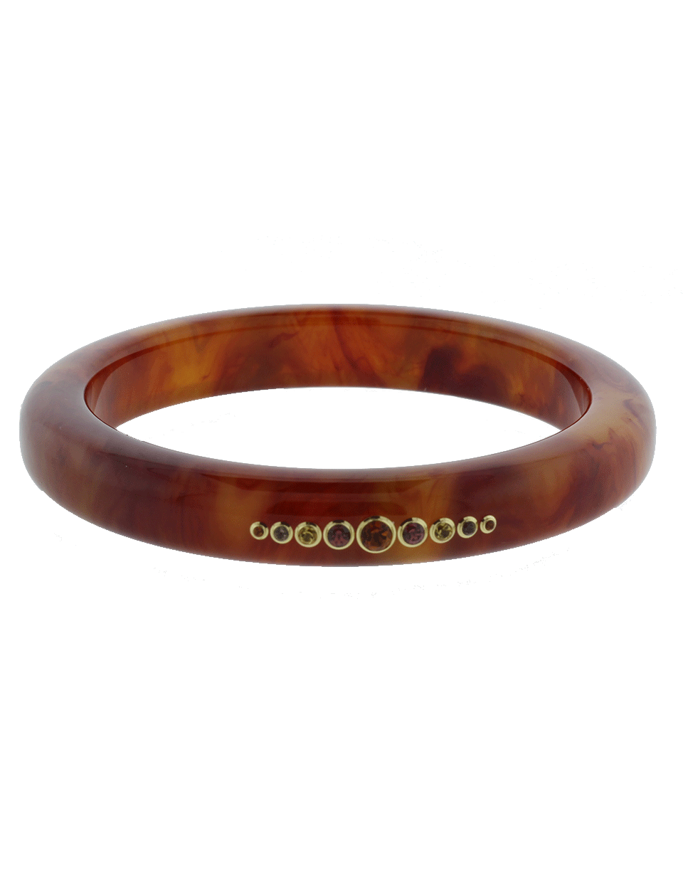 MARK DAVIS-Brown Bakelite Bangle-YELLOW GOLD