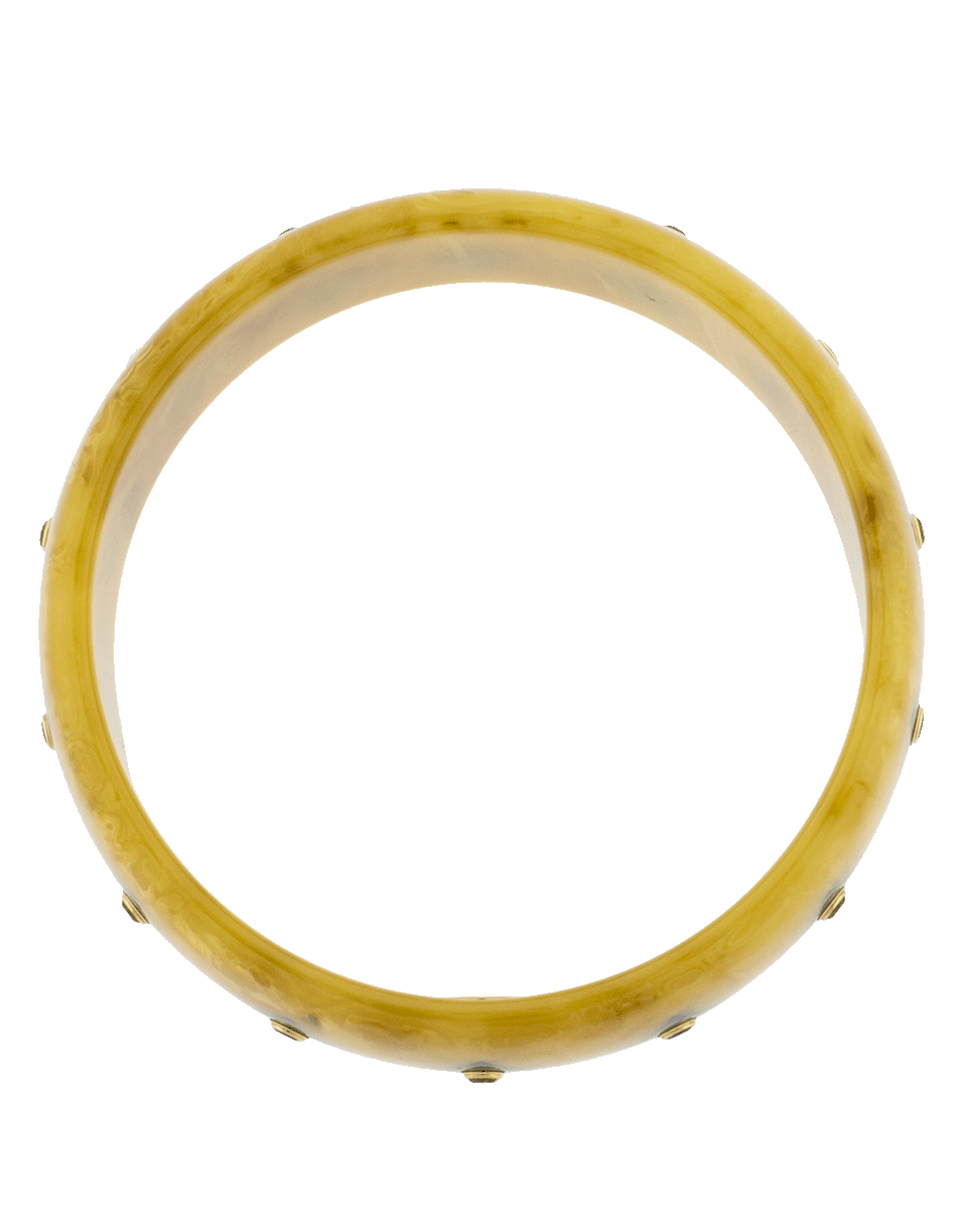 MARK DAVIS-Brown, Blue And Green Bakelite Bangle-YELLOW GOLD