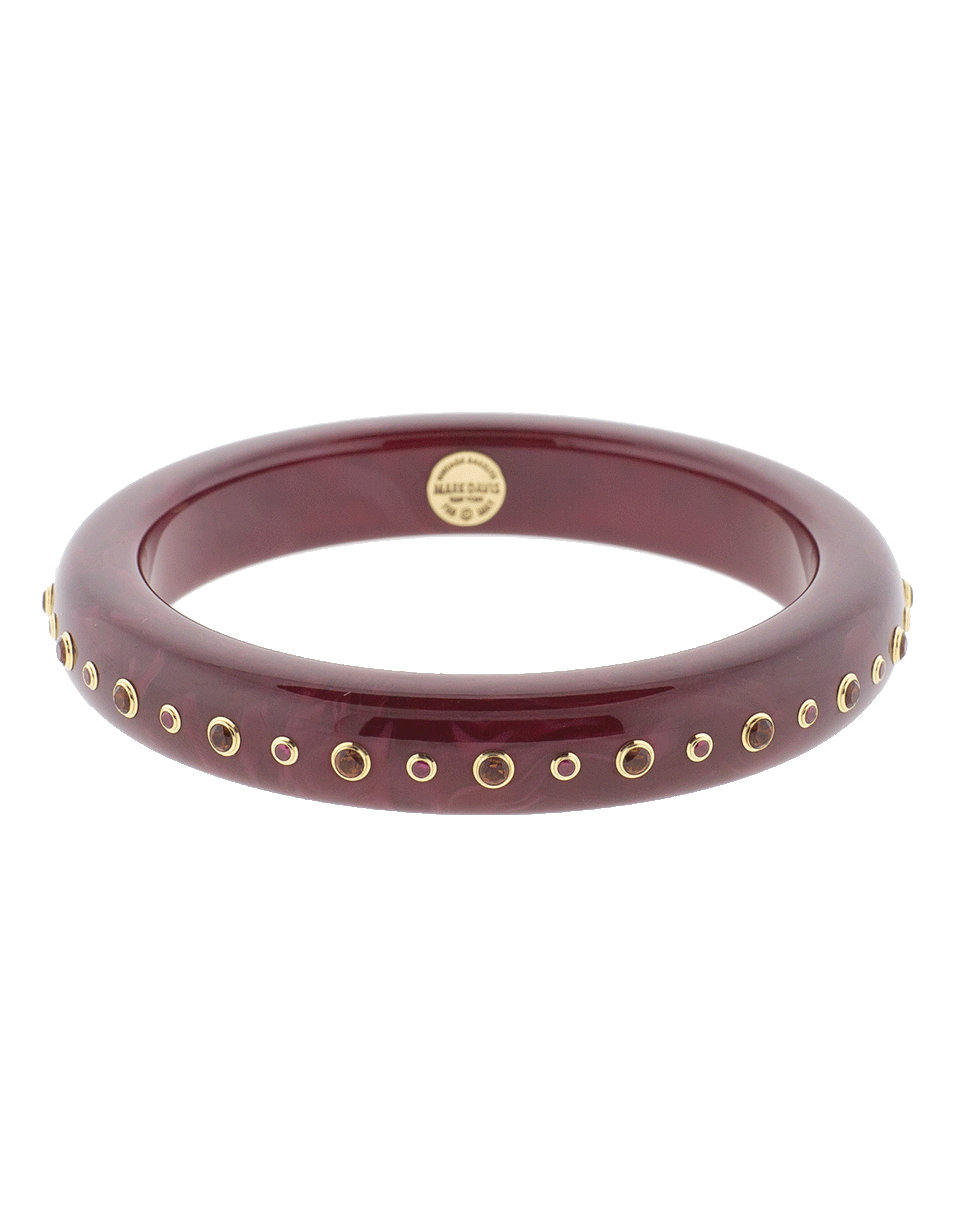 MARK DAVIS-Burgundy Bakelite Bangle-YELLOW GOLD