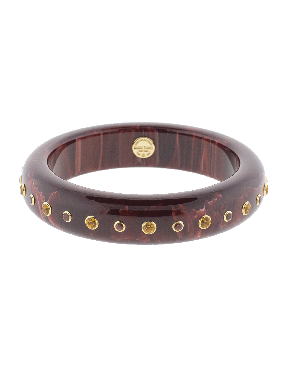 MARK DAVIS-Burgundy Bakelite Bangle-YELLOW GOLD