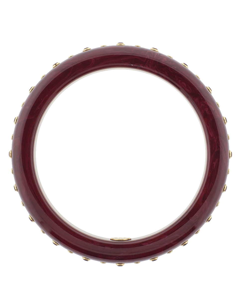 MARK DAVIS-Burgundy Bakelite Bangle-YELLOW GOLD