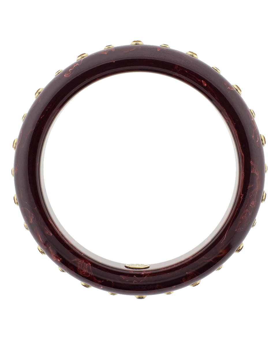 MARK DAVIS-Burgundy Bakelite Bangle-YELLOW GOLD